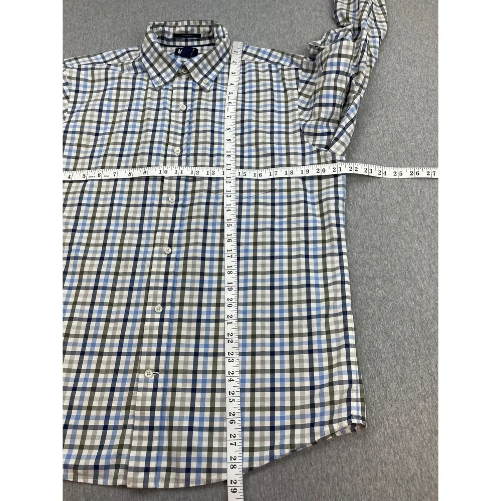 Lands End Shirt Men Medium (15-15.5) Plaid 100% Cotton Traditional Button Down